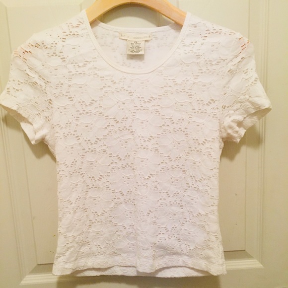 CC Couture White Eyelet Lace Shirt S Petite Small - Picture 11 of 14